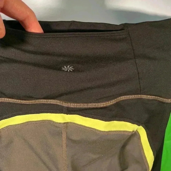 Athleta Woman’s Gray Black Yellow Leggings Size Small - Picture 3 of 10